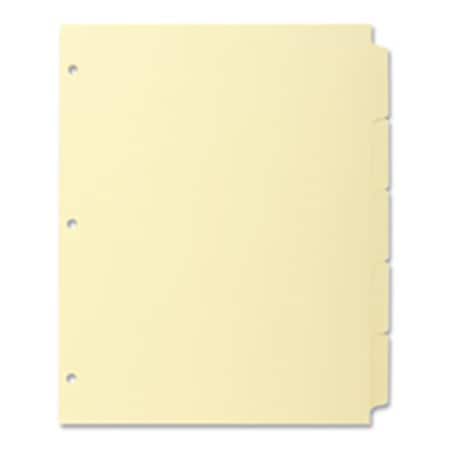 Business Source Plain Tab Indexes- 3HP- 8-Tab- 11in.x8-.50in.- Canary BSN16481